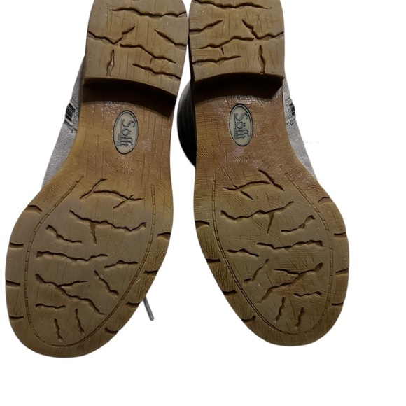 Sofft Baxter Gray Lace Up Ankle Boots with Quilted Detailing Leather Women SZ 7 - Picture 9 of 11